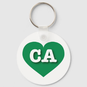 カリフォルニアグリーンハート- I love CA キーホルダー