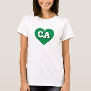 カリフォルニアグリーンハート- I love CA Tシャツ