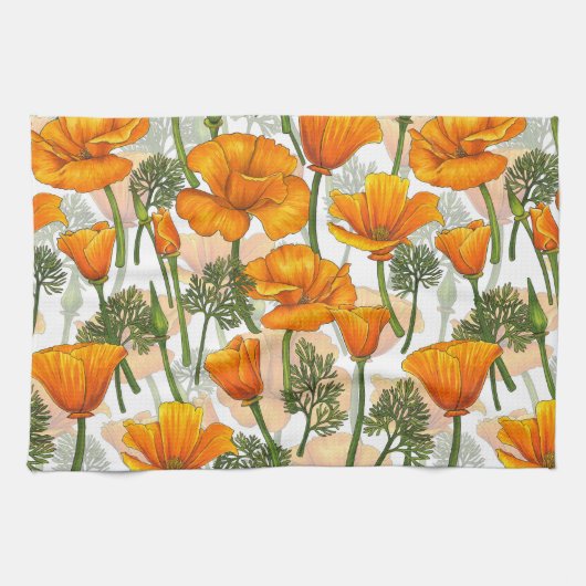 カリフォルニアケシ キッチンタオル (横)