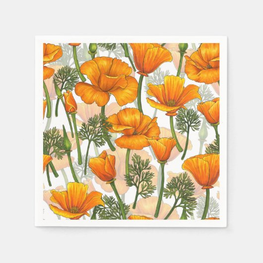 カリフォルニアケシ スタンダードカクテルナプキン (正面)