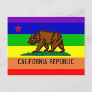 カリフォルニアゲイプライド州旗 ポストカード