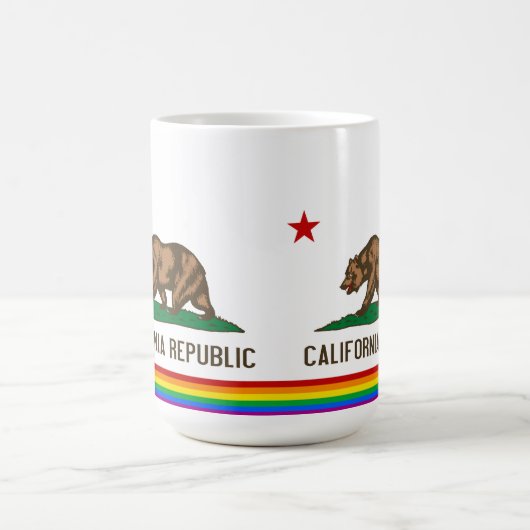カリフォルニアゲイプライド旗 コーヒーマグカップ (中央)