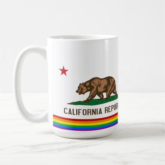 カリフォルニアゲイプライド旗 コーヒーマグカップ (左)