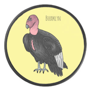 カリフォルニアコンドル鳥の漫画イラストレーション アイスホッケーパック