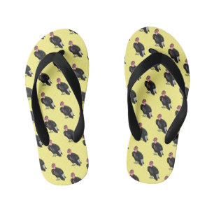 カリフォルニアコンドル鳥の漫画イラストレーション キッズビーチサンダル