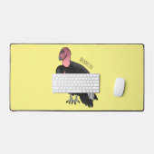 カリフォルニアコンドル鳥の漫画イラストレーション デスクマット (キーボード&マウス)