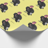 カリフォルニアコンドル鳥の漫画イラストレーション ラッピングペーパー (角)