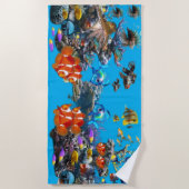 カリフォルニアコーラルリーフフィッシュ ビーチタオル (正面)