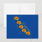 カリフォルニアゴールデン州ポピーフローラ ポストカード (正面/裏面)