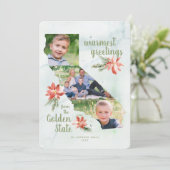 カリフォルニアゴールデン州マップホリデイ3フォトカード シーズンカード (スタンド正面)