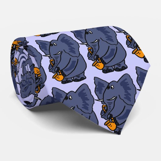 カリフォルニアサクソフォーンのタイを遊んでいる象 ネクタイ (ロール)