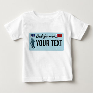 カリフォルニアサスカッチライセンスプレート ベビーTシャツ