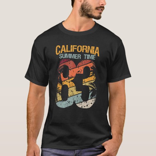 カリフォルニアサマータイム83ビーチサンタクルーズサーフィン Tシャツ (正面)