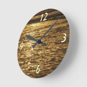 カリフォルニアサンセットウェーブズ海シースケープ ラウンド壁時計 (傾斜)