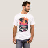 カリフォルニアサンセットビーチTシャツ | レトロヴィンテージ Tシャツ (正面フル)