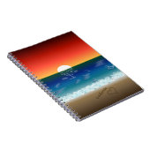 カリフォルニアサンセット |ビーチ砂ハート ノートブック (右側)