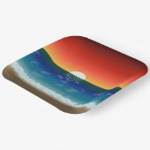 カリフォルニアサンセット |ビーチ砂ハート ペーパープレート (傾斜あり)