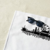 カリフォルニアサンタモニカCAアイコニックピアシルエット ビーチタオル (インサイチュ)