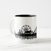 カリフォルニアサンタモニカCAピアビーチフェリスホイール ツートーンマグカップ (正面左)