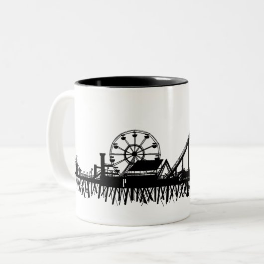 カリフォルニアサンタモニカCAピアビーチフェリスホイール ツートーンマグカップ (正面左)