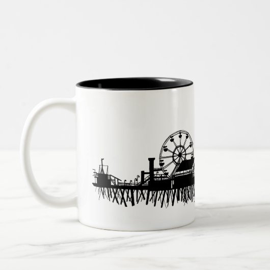 カリフォルニアサンタモニカCAピアビーチフェリスホイール ツートーンマグカップ (左)