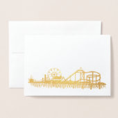 カリフォルニアサンタモニカCAピアビーチフェリスホイール 箔カード (封筒付き正面)