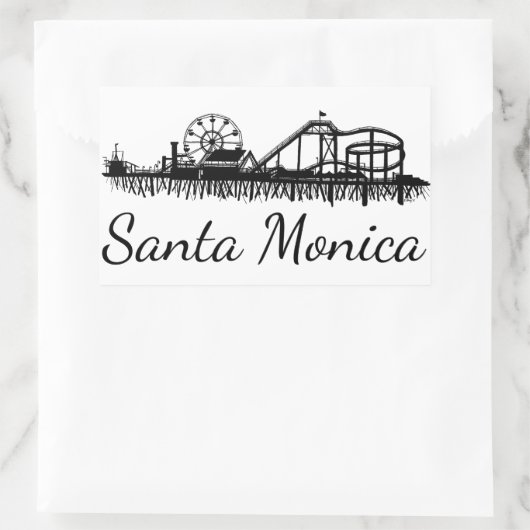 カリフォルニアサンタモニカCAピアビーチフェリスホイール 長方形シール (バッグ)
