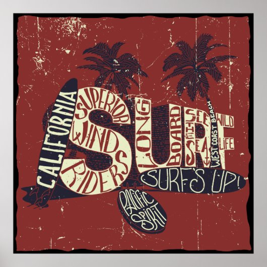 カリフォルニアサーファー引用文 ポスター (正面)