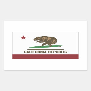 カリフォルニアサーフィンくま 長方形シール