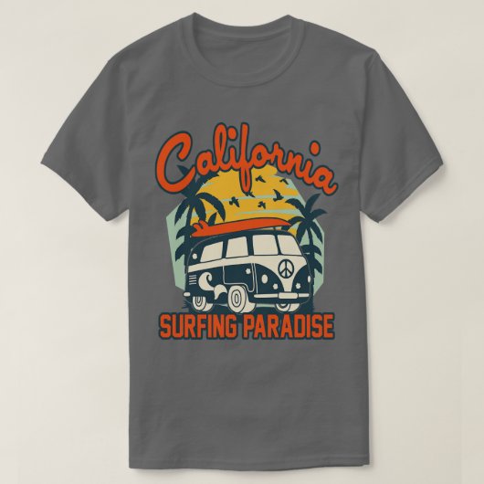 カリフォルニアサーフィンパラダイス Tシャツ (デザイン正面)