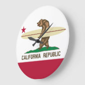 カリフォルニアサーフィンベアーラージクロック ラージ壁時計 (傾斜)
