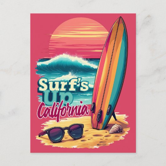 カリフォルニアサーフィン ポストカード (正面)