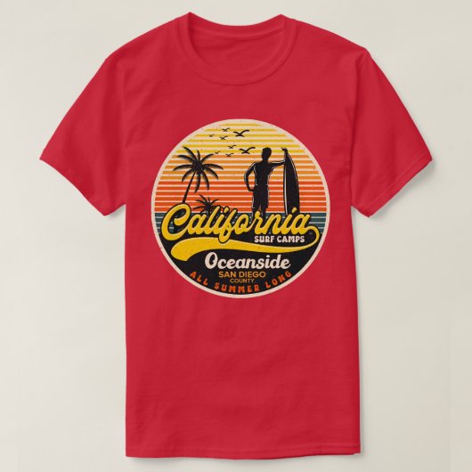 カリフォルニアサーフキャンプオーシャンサイド Tシャツ (デザイン正面)