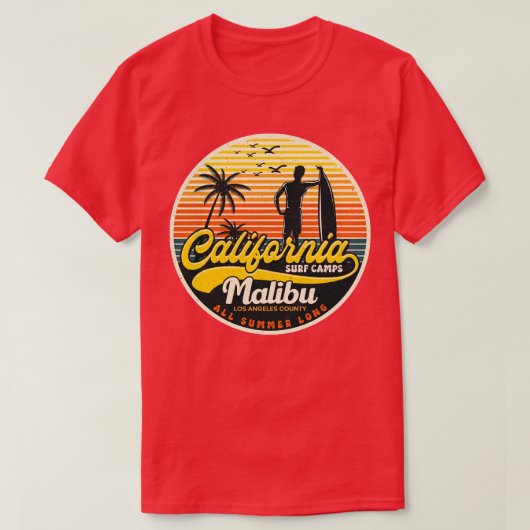 カリフォルニアサーフキャンプマリブ Tシャツ (デザイン正面)