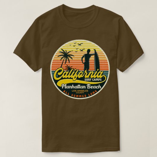 カリフォルニアサーフキャンプマンハッタンビーチ Tシャツ (デザイン正面)
