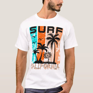 カリフォルニアサーフ | ビンテージビーチヤシの木 Tシャツ