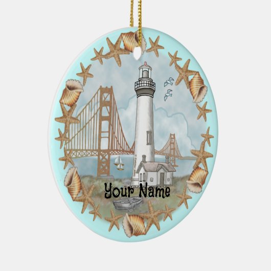 カリフォルニアシェルズライトハウスオーナメント セラミックオーナメント (右)
