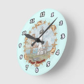 カリフォルニアシェルズライトハウスクロック ラウンド壁時計 (傾斜)