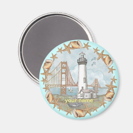 カリフォルニアシェルズライトハウスマグネット マグネット (正面/裏面)