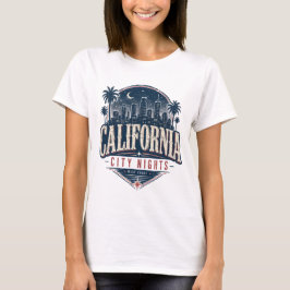 カリフォルニアシティの夜をイメージしたヴィンテージグラフィックTシャツ Tシャツ