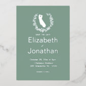 カリフォルニアシルエットシンプルデスティネーションウェディング 箔招待状 (正面)