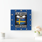 カリフォルニアスウェーデンアメリカ時計 スクエア壁時計 (ホーム)