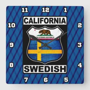 カリフォルニアスウェーデンアメリカ時計 スクエア壁時計