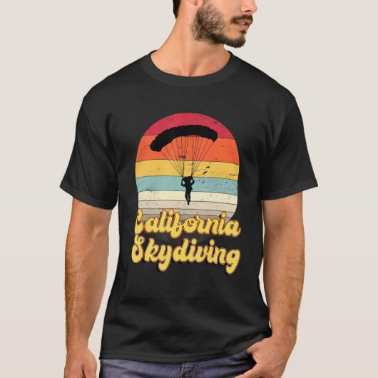カリフォルニアスカイダイビングおもしろグッズ Tシャツ (正面)