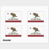 カリフォルニアスケートボードベア 長方形シール (シート)