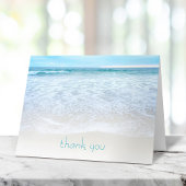 カリフォルニアスタイリッシュビーチと海波の写真 サンキューカード