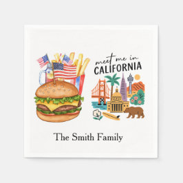 カリフォルニアスタイルの7月4日 独立記念日のパーティー スタンダードカクテルナプキン