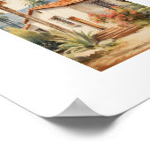 カリフォルニアスペインのコロニアルホーム ポスター (角)