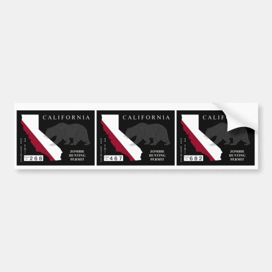 カリフォルニアゾンビの狩りの割り当て バンパーステッカー (正面)