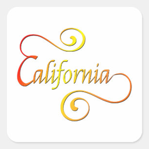 カリフォルニアタイポグラフィアート スクエアシール
